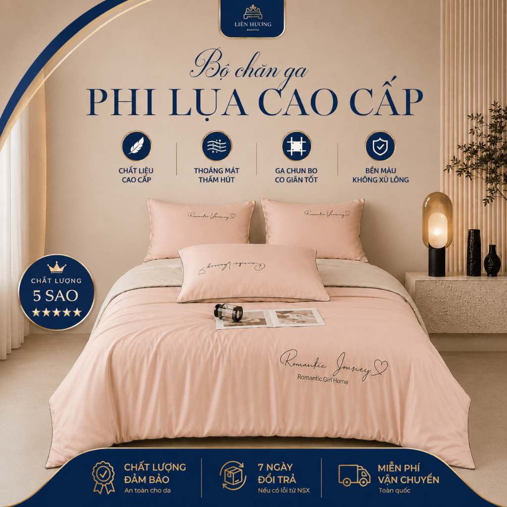 Bộ Chăn Ga Gối Lụa Romantic City Home Chăn Hè, Chất Liệu Phi Lụa Cao Cấp Mềm Mướt Đơn Sắc Sang Trọng (Sẵn Hàng)
