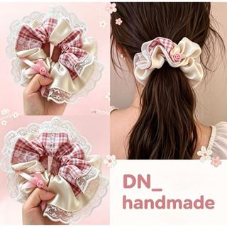 Scrunchie Handmade Hot Trend | Dây Buộc Tóc Nữ Caro, Ren, Hoa Nhí