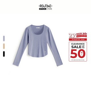 Áo Thun Tay Dài Nữ Có Nhãn Metal Form Fitted - Routine 10F25TSLW001