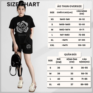 Bộ Thun Nữ Chepol Form Rộng, In Trái Tim, Cổ Tròn, Phối Quần Đùi, Chất Cotton Cao Cấp ( Áo Thun Đen + Quần Đùi )CP_x5391