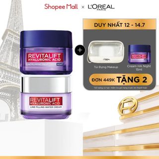 Bộ kem dưỡng ngày và đêm chống rãnh nhăn lão hóa sớm Revitalift Line Hyaluronic Acid L'Oreal Paris 50mlx2