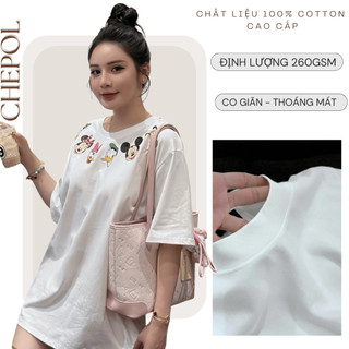 Áo Thun Nữ Chepol, Form Rộng, In Hình mickey, Áo Phông Chất Cotto Cao Cấp 4C, Mềm Mịn, Thoáng Mát, Có Bigsize CP_10107