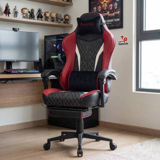 Ghế gaming công thái học bọc nệm mềm , làm việc chơi game , Chính hãng AVENTA - Da Pu hoàn thiện cao cấp không nhăn