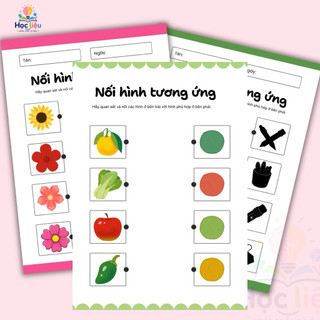 Phiếu Bài Tập Montessori nối hình – Phát triển trí tuệ cho bé 3-6 tuổi