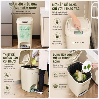 Thùng rác có nắp và nút bấm tiện ích nhiều kích thước đa năng cho nhiêu không gian