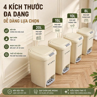 Thùng rác có nắp và nút bấm tiện ích nhiều kích thước đa năng cho nhiêu không gian