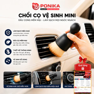 Chổi Vệ Sinh Nội Thất PONIKA.STORE , Đầu Cong Sợi Lông Mềm Dùng Làm Sạch Nội Thất Ô Tô