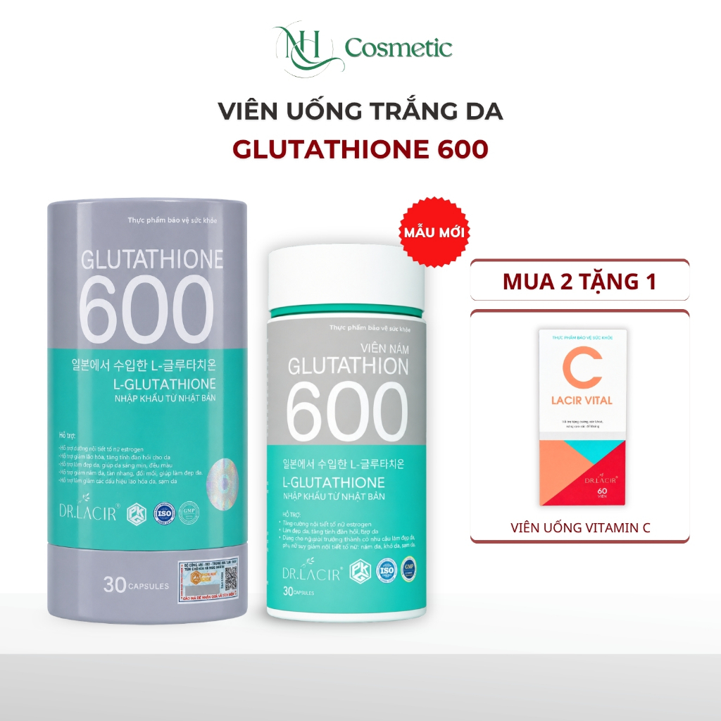 glutathione 600 trng da Vin ung Dr Lacir h tr m nm Vin ung nm trng da