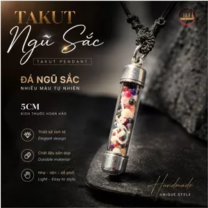 Mặt Dây Chuyền Ống Đá Ngũ Sắc Đeo Cổ Mang Lại Cảm Giác Bình Yên Mỗi Ngày