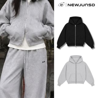 Áo Khoác Trơn HOODIE ZIP NEWJUNSD, Áo Khoác Chất Nỉ Chân Cua Kéo Khóa 2 Đầu Phong Cách Basic 380gsm