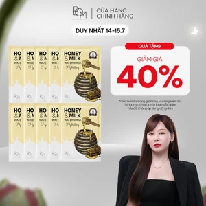 Combo 10 miếng mặt nạ BOM Honey & Milk Hydrating Water Mask Mặt Nạ Cấp Ẩm 25g - 8809721243114