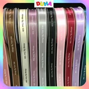 COMBO 10 Cuộn Ruy băng lụa satin chữ Always By Your Side 2.5x45 gói quà bó hoa trang trí handmade DUHA 054