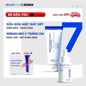 Combo serum dưỡng trắng sáng da và sữa rửa mặt giúp ngừa mụn nam giới SEVENLAB kiểm soát dầu, mờ thâm, đều màu da