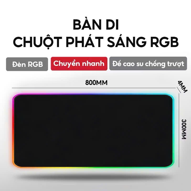 Lót chuột cỡ lớn LED RGB , pad chuột chơi game chống trượt siêu bền siêu đẹp | BigBuy360 - bigbuy360.vn