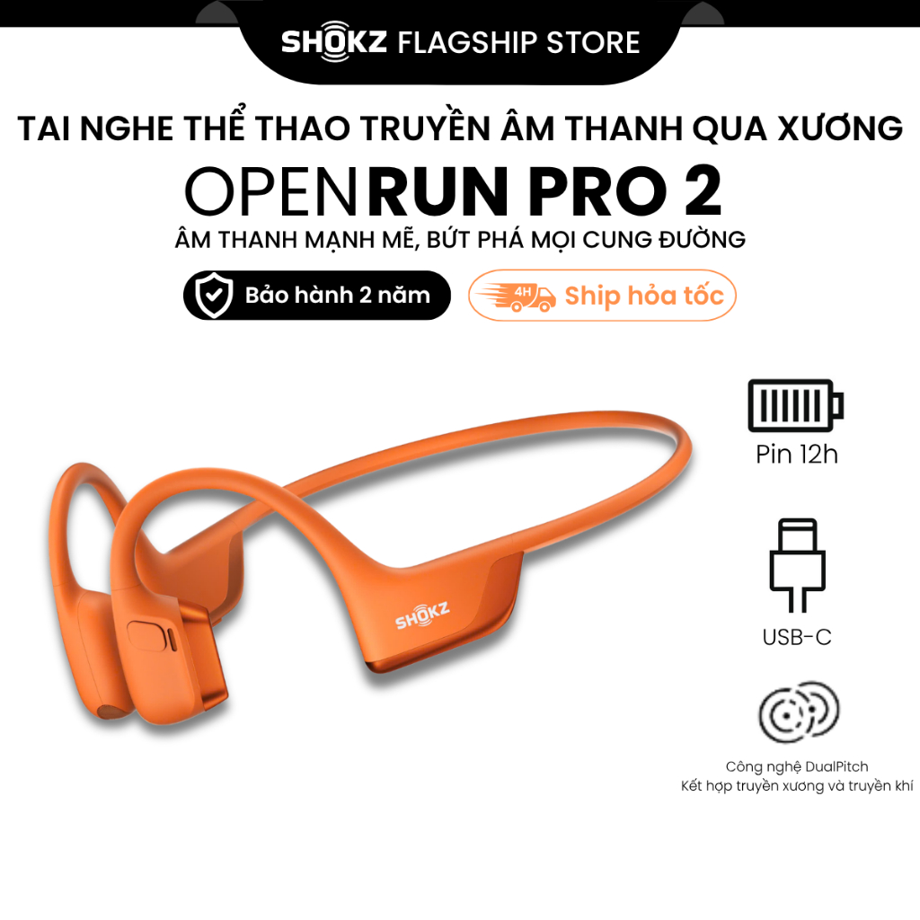 Tai Nghe Bluetooth Thể Thao Truyền Âm Thanh Qua Xương SHOKZ OPENRUN PRO 2 S820 - Bảo Hành 2 Năm | BigBuy360 - bigbuy360.vn