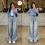 Quần Jean Nữ Hari Ống Rộng Suông Cạp Cao Màu Wash Retro Tôn Dáng Quần Bò Dễ Phối Đồ Đi Học Đi Làm