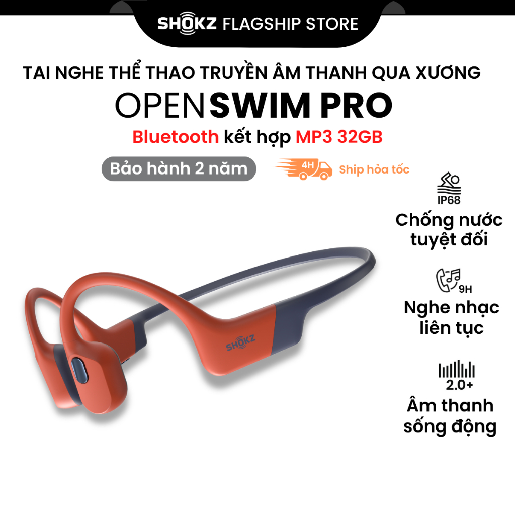 Tai Nghe Bơi Lội Truyền Âm Thanh Qua Xương SHOKZ OPENSWIM PRO S710 Bluetooth Kết Hợp MP3 32GB - Bảo Hành 2 Năm | BigBuy360 - bigbuy360.vn