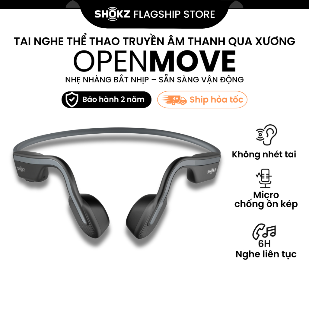 Tai Nghe Bluetooth Thể Thao Truyền Âm Thanh Qua Xương SHOKZ OPENMOVE S661 - Bảo Hành 2 Năm Chính Hãng | BigBuy360 - bigbuy360.vn