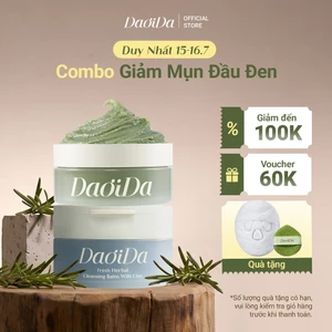 Combo Làm Sạch Hỗ Trợ Giảm Mụn Đầu Đen & Lỗ Chân Lông Daoida - Kem Tẩy Trang 110g & Bánh Rửa Mặt 120g