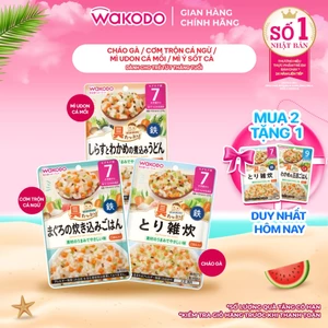 Cháo ăn dặm Wakodo cho bé 7 tháng, súp ăn dặm, cháo tươi Wakodo, cháo ăn liền bổ sung chất Sắt và Canxi