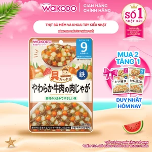 Cháo ăn dặm Wakodo cho bé 9 tháng, súp ăn dặm, cháo tươi Thịt Bò Mềm Và Khoai Tây Kiểu Nhật