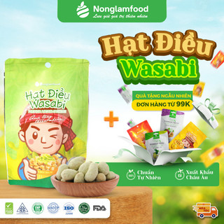 Hạt Điều Wasabi NÔNG LÂM FOOD Giòn Bùi Vị Wasabi Cay Dịu, Hạt Dinh Dưỡng, Đồ Ăn Vặt Túi 45g