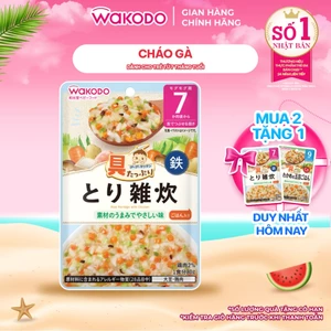 Cháo ăn dặm Wakodo CHÁO GÀ từ 7 tháng tuổi cho bé, súp ăn dặm, cháo tươi Wakodo, cháo ăn liền - 80Gr