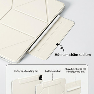 KTGGHG  ốp lưng iPad từ tính phù hợp với iPad 11th/10th Air 4~5th/6~8th 11"/10.9" gấp nhiều góc và tháo rời được