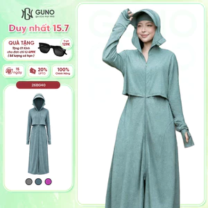 Áo Chống Nắng Dài Toàn Thân Nữ GUNO Tre Thơm 2 Lớp Chống Tia UV Mũ Rộng Vành Che Trán 26AG40/AG63