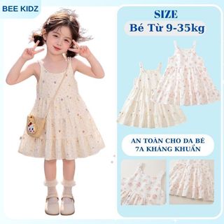 Váy Cho Bé Gái, Váy 2 Dây Cho Bé Gái Họa Tiết Dễ Thương Chất Liệu Cotton Mềm Mại