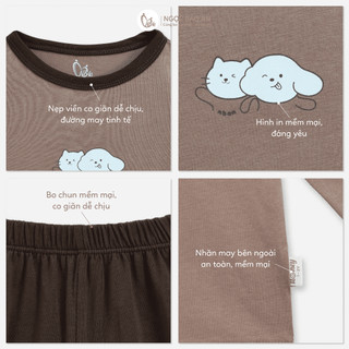 NBAN (1-2Y) Bộ quần áo dài tay cotton 4 chiều thoáng mát, thấm hút tốt cho bé mặc nhà, đi học
