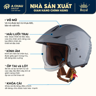 Mũ Bảo Hiểm 3/4 Đầu Royal M399 Có Kính Âm Chính Hãng | Nam Nữ Đi Xe Máy | Bảo Hành 12T Tại NSX