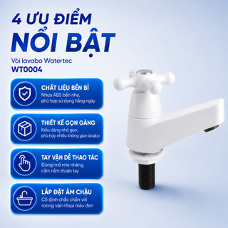 Vòi lavabo WATERTEC màu trắng WT0004 nhựa ABS/PP/POM Malaysia chống oxy hóa
