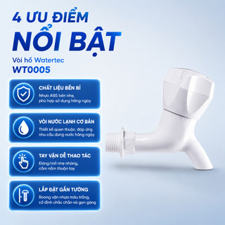Vòi hồ nhựa tay vặn WATERTEC WT0005 nhựa ABS Malaysia chống oxy hóa