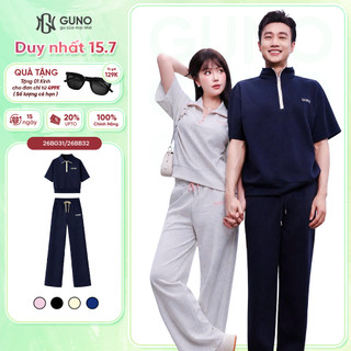 [BST Modal Cool 2026] Bộ quần áo nam nữ GUNO cổ bẻ kéo khoá quần suông thời trang 26BG31/BB32