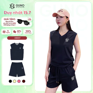 Set Tank Top Nữ GUNO Bộ Quần Áo Ba Lỗ Nữ Cổ Tim Vải Cotton Thơm Cao Cấp 26BG57