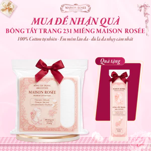 Mua để nhận QUÀ - Bông tẩy trang cotton cao cấp Maison Rosée 231 miếng tròn mềm nhẹ dịu dàng