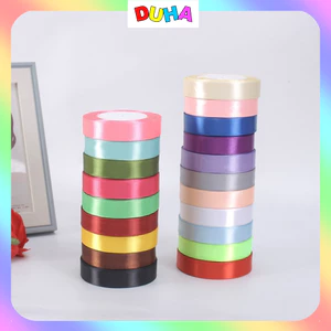 Combo 5 Cuộn Ruy băng lụa vải satin 2cm cuộn dài 22m đủ màu sắc DUHA 059