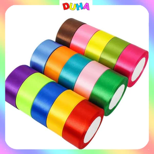 Ruy băng lụa ,Cuộn dây Ruy băng khổ 4cm Dài 22M vải lụa quấn nơ , buộc hoa DUHA 061