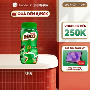 Thức uống lúa mạch Nestlé Milo nguyên chất 400g (hũ nhựa)