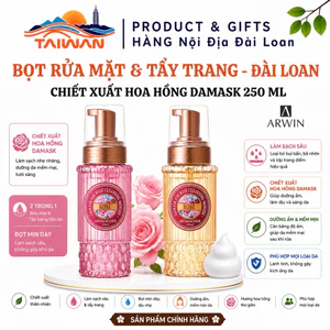 Bọt rửa mặt và tẩy trang ARWIN chiết xuất hoa hồng Damascena Rose Whitening Cleansing Mousse 250ml