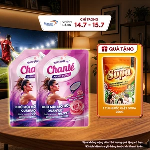 Combo 2 Nước giặt xả Chanté Active cao cấp 8 trong 1 túi x 3.2kg