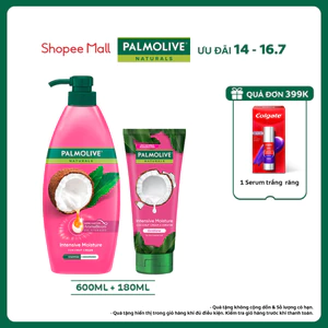 Bộ đôi Dầu gội Palmolive 600ml và Dầu xả 180ml chiết xuất thiên nhiên cho tóc mềm mượt, lưu hương dài lâu