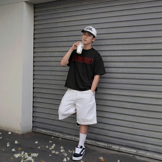 Áo Thun Boxy 55 DISTRICT, Áo Phông Form Rộng Nam Nữ Style Streetwear Chất Cotton 280 Thoáng Mát D01