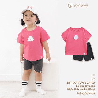NBAN (1-2Y) Bộ quần áo lửng tay ngắn cotton 4 chiều thoáng mát, thấm hút tốt cho bé mặc đi chơi
