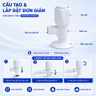 Van 2 đầu WATERTEC màu trắng WT001G nhựa ABS Malaysia chống oxy hóa