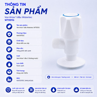Van 2 đầu WATERTEC màu trắng WT001G nhựa ABS Malaysia chống oxy hóa