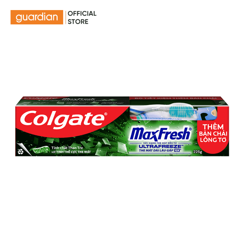 Kem Đánh Răng Colgate Maxfresh Than Tre 225Gr Tặng Bàn Chải Đánh Răng