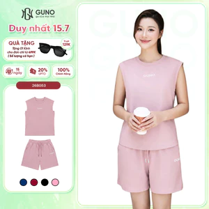 Bộ quần áo nữ GUNO áo Tanktop ba lỗ vải cotton thơm mát năng động 26BG53