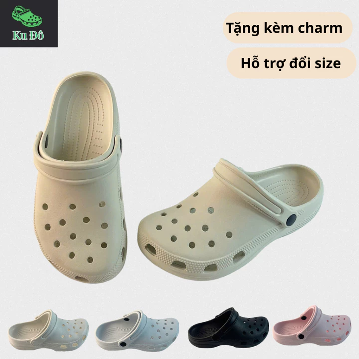 Dép sục classic clog nam nữ, đế 2-3cm, dép đúc nguyên, loại 1